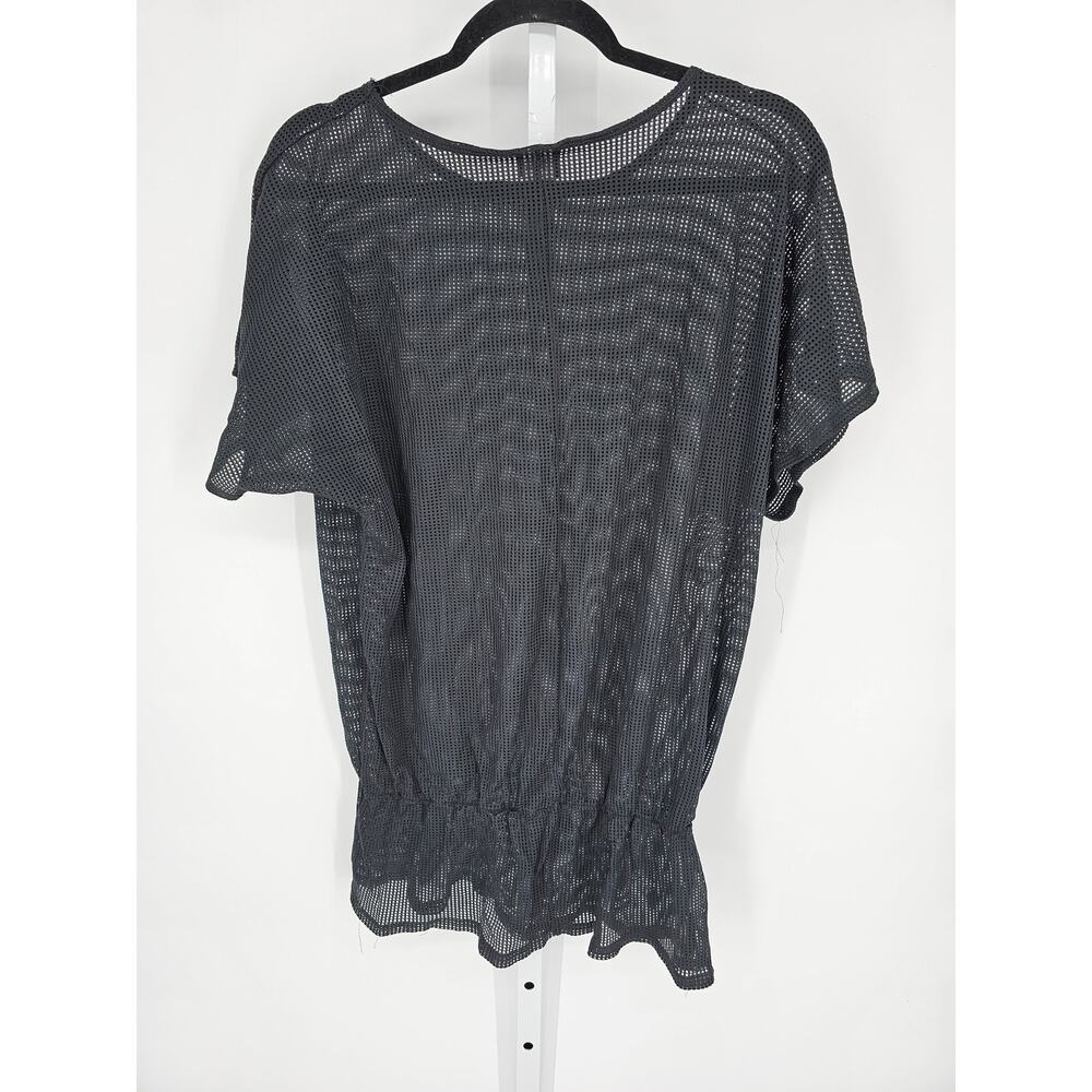 Dotti Women's Black Net Mesh Short Sleeve Swimsuit coverup Size M